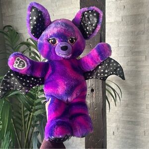 Build A Bear Purple Pink Black Starry Night Bat Bear 18” Plush